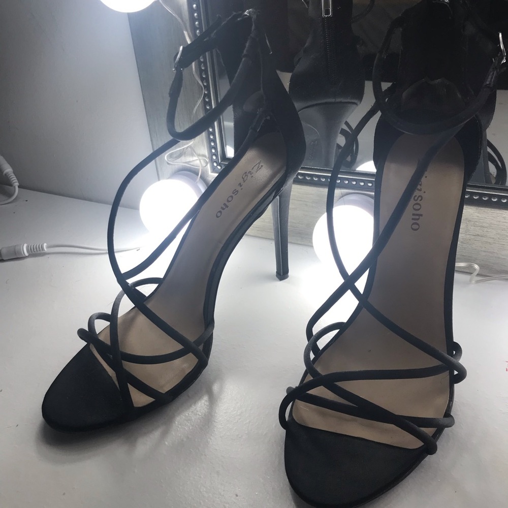 Black Criss Cross High Heels